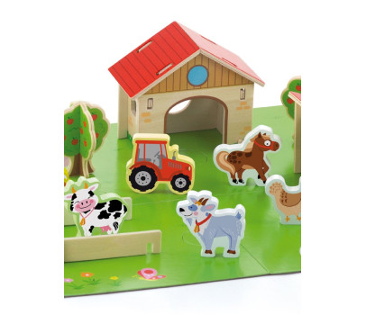 Dětské dřevěné 3D puzzle Viga Farma
