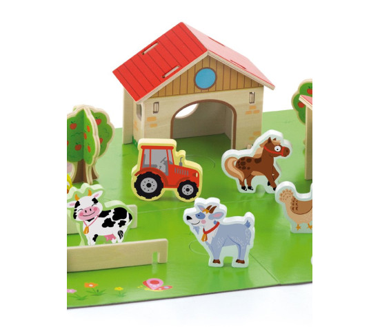 Dětské dřevěné 3D puzzle Viga Farma