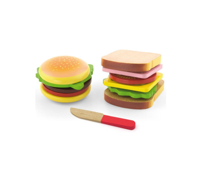 Dětská dřevěná hračka Viga Hamburger a Sendvič