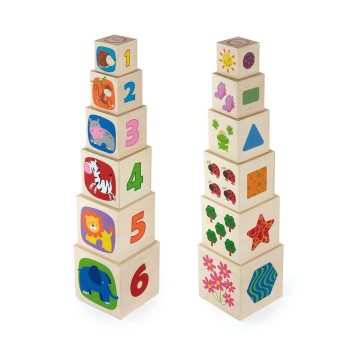 Dřevěná pyramida pro děti Viga, Multicolor