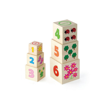 Dřevěná pyramida pro děti Viga, Multicolor