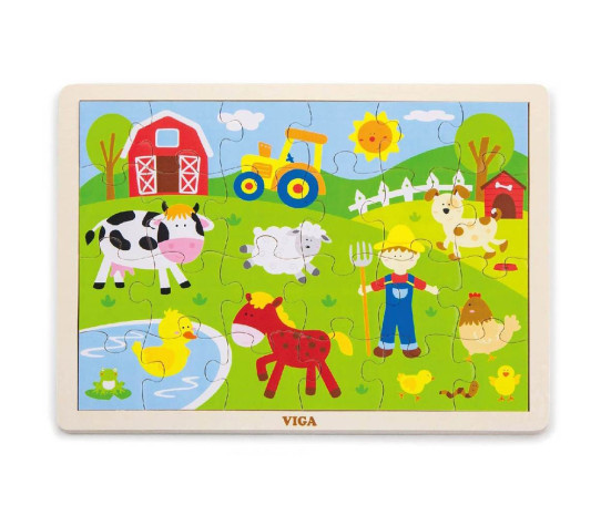 Dětské dřevěné puzzle Viga Farma