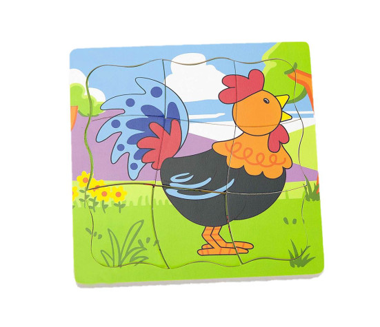 Dětské dřevěné puzzle Viga Jak roste kohoutek