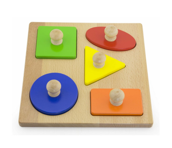 Dřevěné vkládací puzzle razítka Viga Tvary