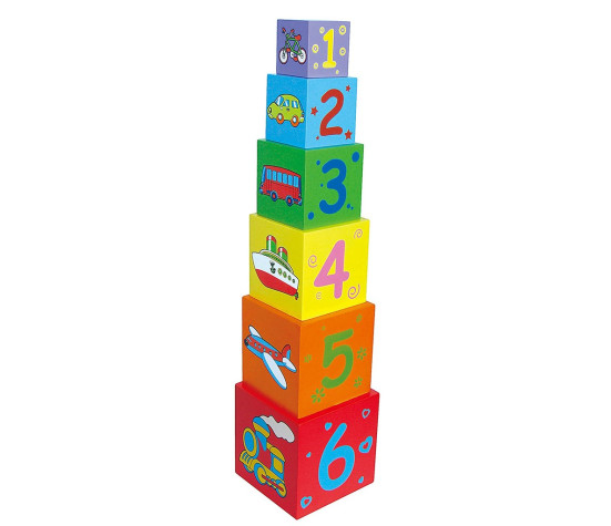 Dřevěná edukační pyramida kostky pro děti Viga