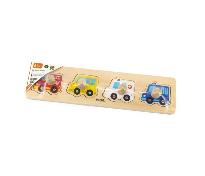 Dřevěné puzzle s úchyty pro nejmenší Viga Auta