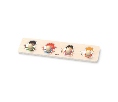 Dřevěné puzzle s úchyty pro nejmenší Viga Barvy pleti