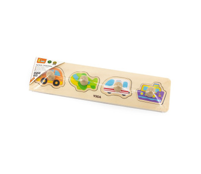 Dřevěné puzzle s úchyty pro nejmenší Viga Transport