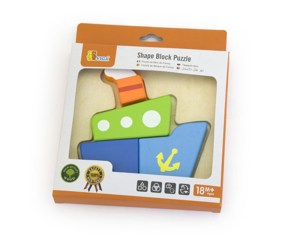 Dřevěné puzzle pro nejmenší Viga Loďka