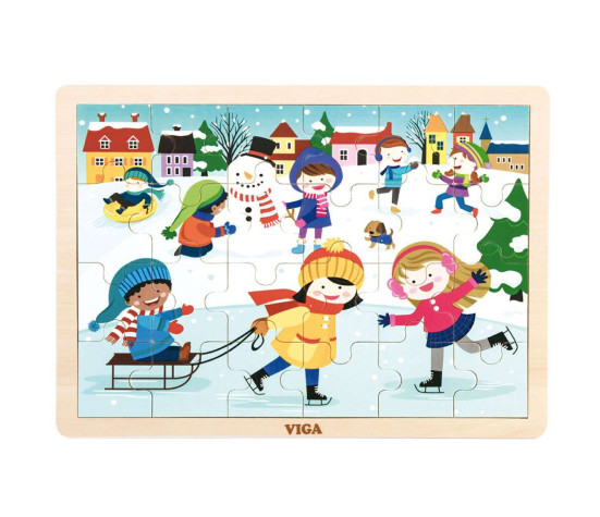 Dětské dřevěné puzzle Viga Zima