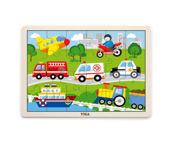 Dětské dřevěné puzzle Viga Vozidla