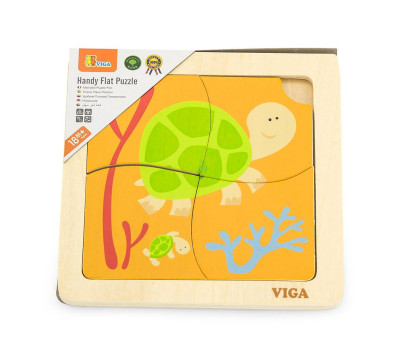 Dřevěné puzzle pro nejmenší Viga 4 ks Želvička