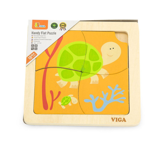 Dřevěné puzzle pro nejmenší Viga 4 ks Želvička