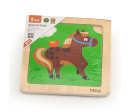 Dřevěné puzzle pro nejmenší Viga 4 ks Koník