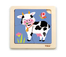 Dřevěné puzzle pro nejmenší Viga 4 ks Kravička