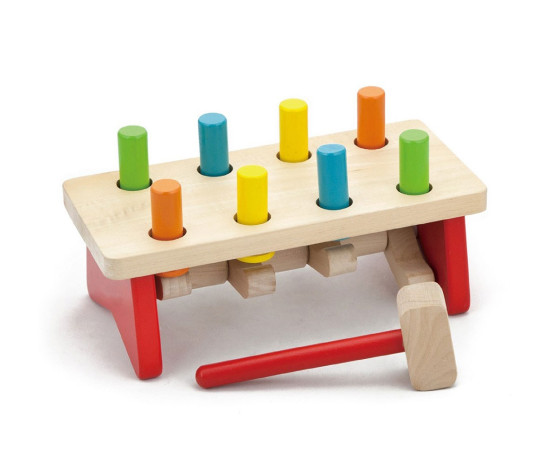 Dřevěná zatloukačka pro nejmenší Viga multicolor