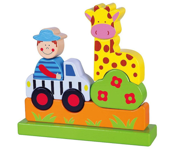 Dřevěné magnetické puzzle 3D kostky Viga Zoo