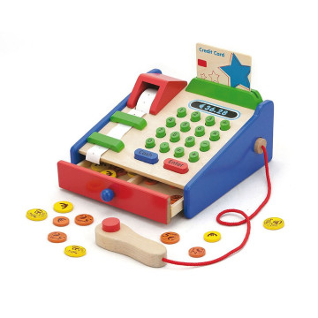 Dřevěná pokladna pro děti Viga, Multicolor