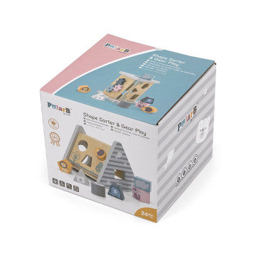 Dřevěná vkládanka Viga Pyramida, Multicolor