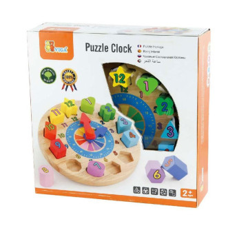 Dřevěné vkládací hodiny Viga, Multicolor
