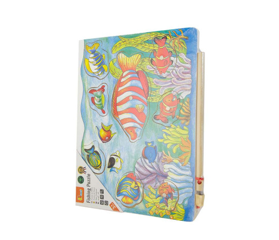 Dřevěné magnetické puzzle Viga Lov ryb