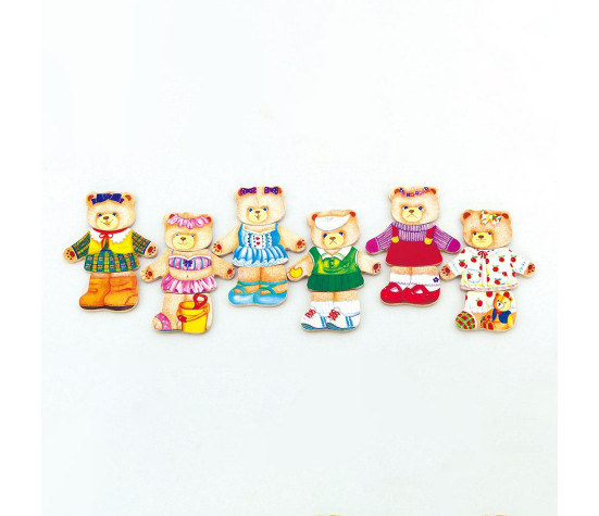 Dřevěné oblékací puzzle Viga Medvídek