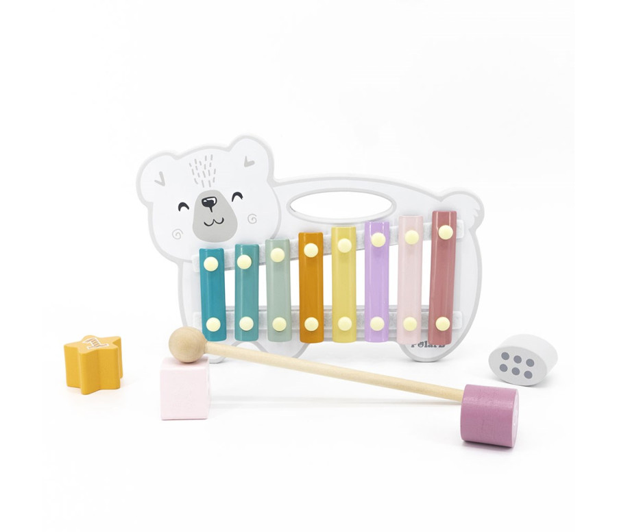 Dřevěný xylofon Viga Lední medvěd, Multicolor