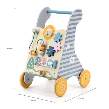 Dřevěné chodítko s aktivitami Viga, Multicolor