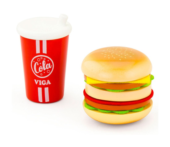 Dřevěná souprava hamburger a Cola Viga