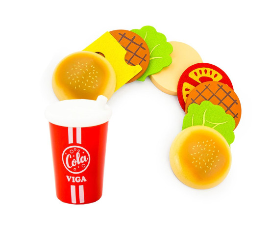 Dřevěná souprava hamburger a Cola Viga