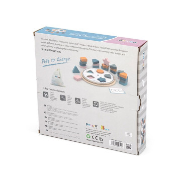 Dřevěná vkládanka Viga Tvary a barvy, Multicolor