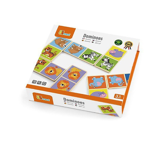 Dřevěné domino pro děti Viga Safari