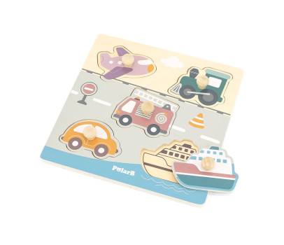 Dřevěné vkládací puzzle dopravní prostředky Viga