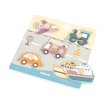 Dřevěné vkládací puzzle dopravní prostředky Viga