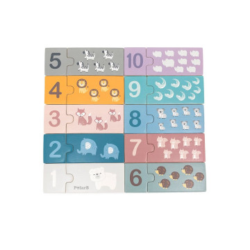 Dřevěné puzzle s čísly Viga