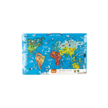 Dřevěná magnetická mapa světa Viga
