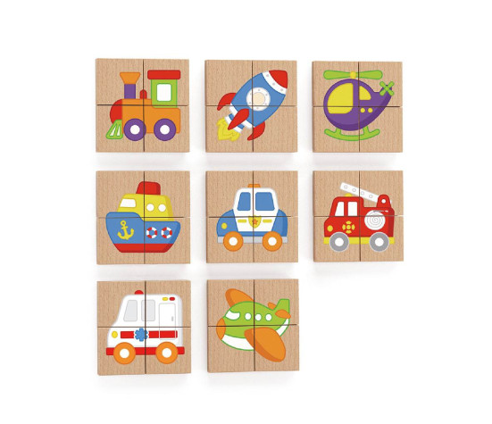 Dřevěné magnetické puzzle Viga Doprava