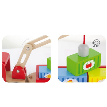 Dřevěný magnetický jeřáb Viga, Multicolor