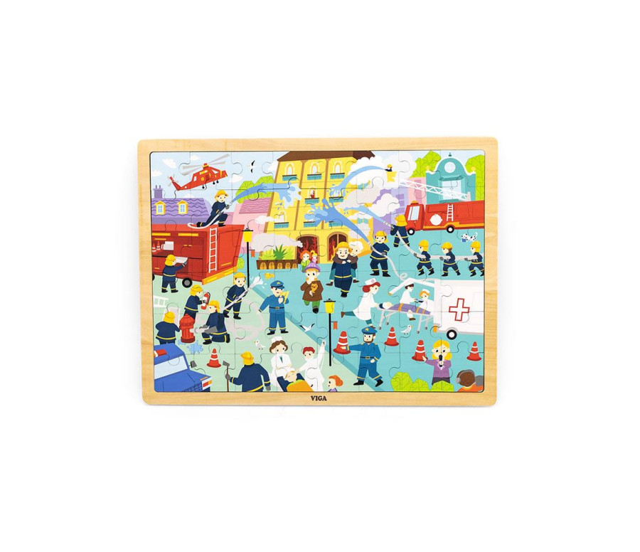 Dřevěné puzzle 48 dílků Viga Hasiči