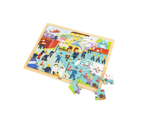 Dřevěné puzzle 48 dílků Viga Hasiči