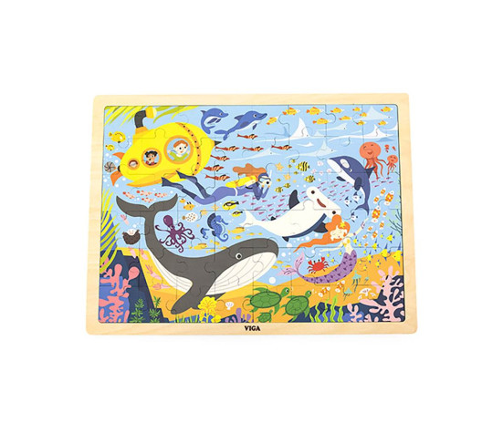 Dřevěné puzzle 48 dílků Viga Mořský život