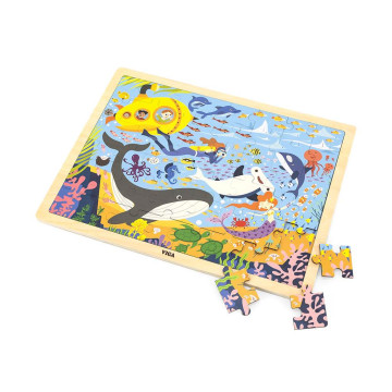 Dřevěné puzzle 48 dílků Viga Mořský život