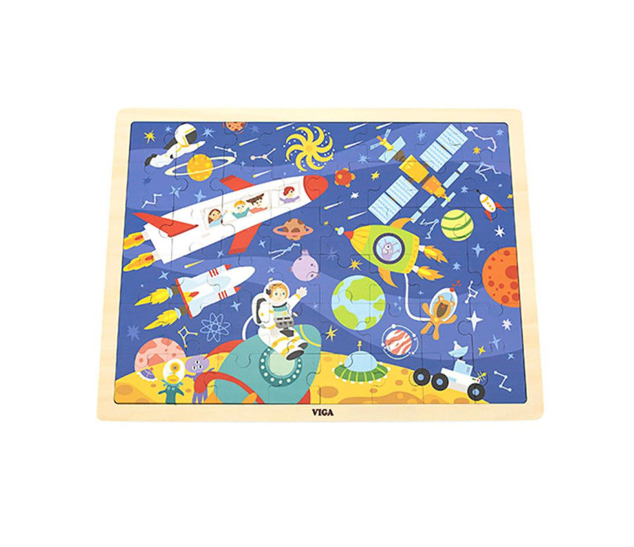 Dřevěné puzzle poznávej vesmír Viga 48 dílků