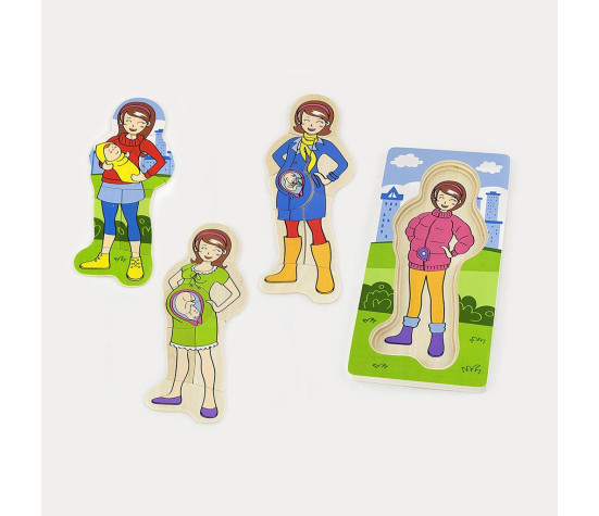 Dřevěné puzzle Viga Jak roste miminko