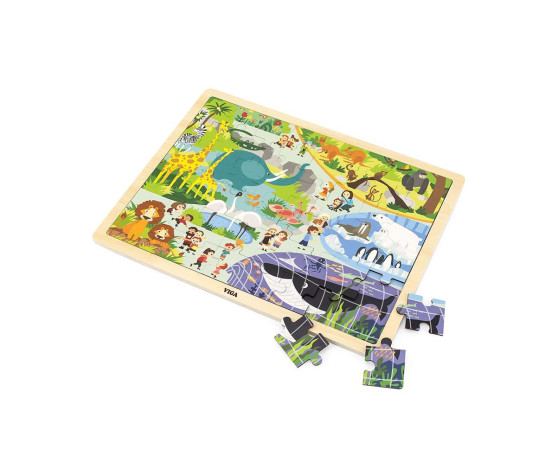 Dětské dřevěné puzzle Viga Zoo 48 dílků