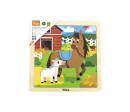 Dřevěné puzzle pro nejmenší Viga 9 ks Koníci