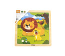 Dřevěné puzzle pro nejmenší Viga 9 ks Lev