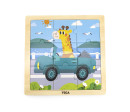 Dřevěné puzzle pro nejmenší Viga 9 ks Auto