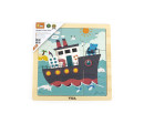 Dřevěné puzzle pro nejmenší Viga 9 ks Loď