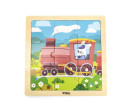 Dřevěné puzzle pro nejmenší Viga 9 ks Vlak